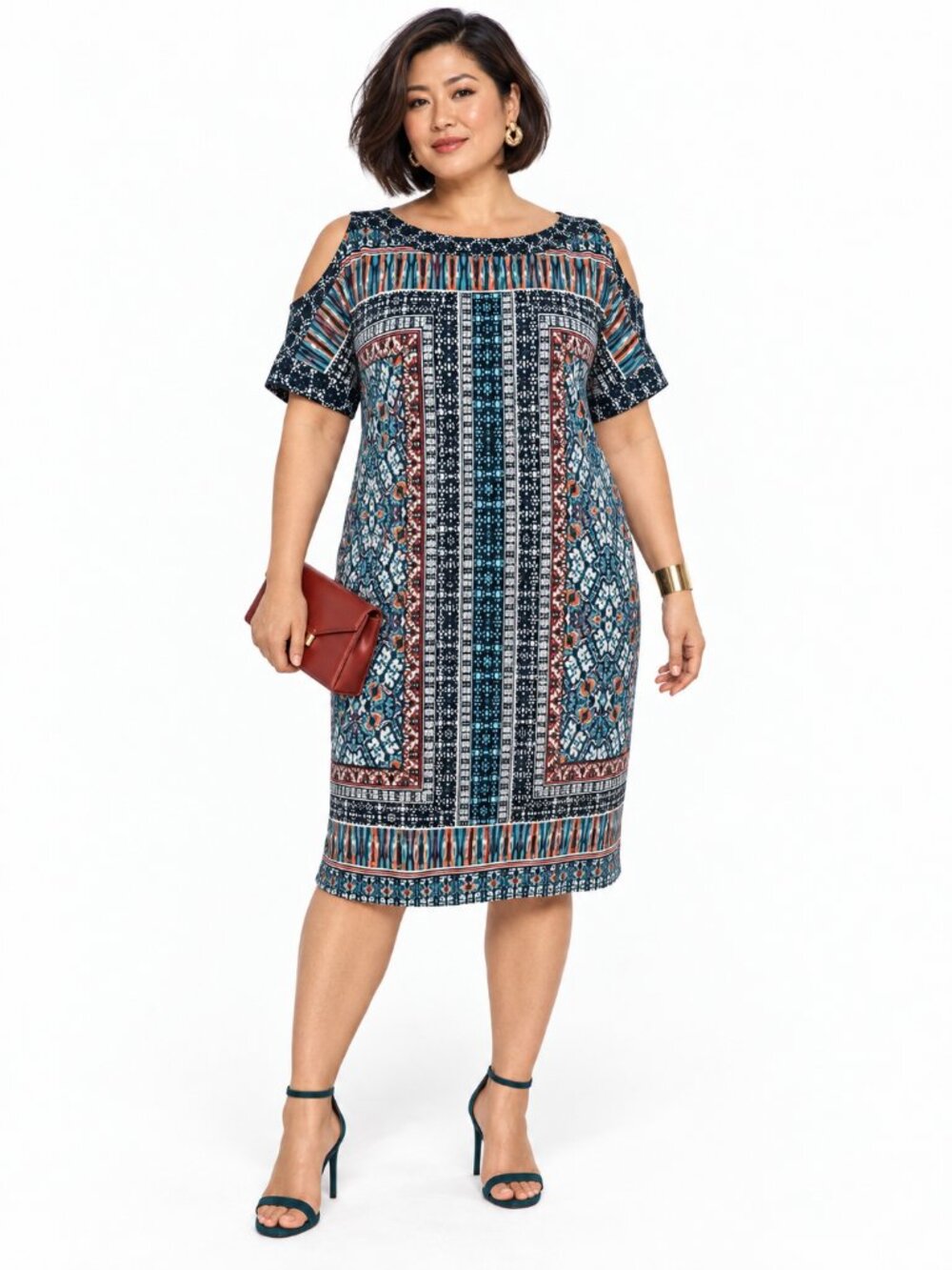 Chico's Geometric Print Shift Dress Multicolor Boho Resort Travel Size XL